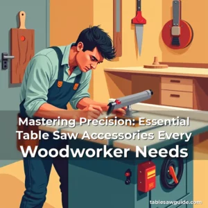 Artistic representation for Mastering Precision: Essential Table Saw Accessories Every Woodworker Needs